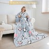 Catalonia Wearable Blanket with Sleeves and Pocket, Cozy Soft Fleece Mink Micro Plush Wrap Throws Blanket Robe for Adults, Gift for Her - 3 of 4