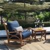 Cambridge Casual Abbington Teak Outdoor Patio Rocking Chair with Cushion 

 - 3 of 4