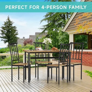 Dining Table Set for 4, Kitchen Table with 4 Chairs, 5 Piece Rectangular Dining Table Furniture Set - 1 of 4
