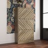 FUFU&GAGA Brown Flipping Type Shoe Cabinet Shoe Rack for Front Door Entrance Wood Grain Hollow Line Design - 3 of 4