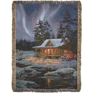 Manual Woodworkers and Weavers "Evening Performance" Tapestry Throw Blanket 50"x60", Cotton, Elegant Musical Theme Home Accent - 1 of 3