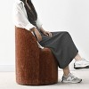 Best Home Office Chair with Wheels Chenille Barrel Upholstered Office Chair Armless for Home Office,Living Room-Tanpinhause - 3 of 4