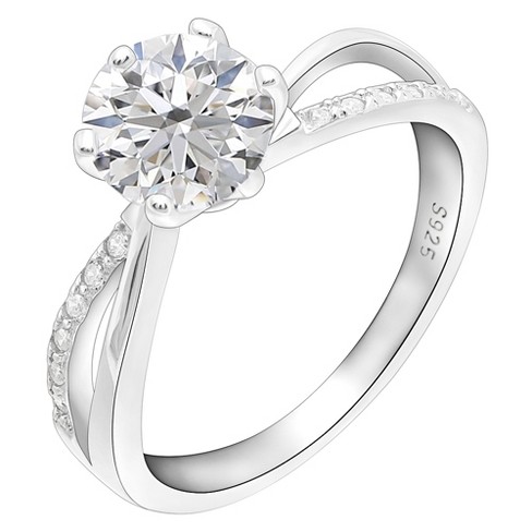 Kerri Engagement Ring Solitaire Cz Sterling Silver Womens Ginger Lyne Collection - image 1 of 4