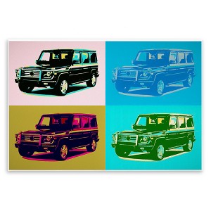 Stupell Industries Retro Pop Vintage Utility Safari Truck Blue Pink Wall Plaque Art - 1 of 4