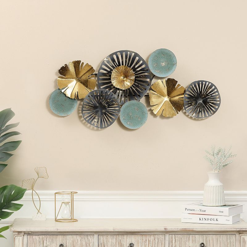 LuxenHome 34.5" W Multi-Color Metal Modern Coast Abstract Wall Decor, 3 of 9