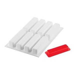 Silikomart "Stripe Eclair 95" Silicone Baking & Freezing Mold, 3.2 oz., 8 Cavities - 1 of 3