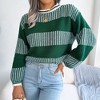 Coolmee Women's Fall Sweaters Casual Colorblock Knit Long Sleeve Crewneck Pullover Tunic Tops - 3 of 4