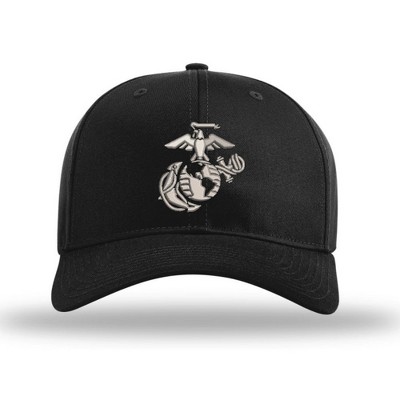 OUTSIDE THE WIRE Leatherneck for Life 3D Eagle Globe & Anchor Structured USMC Hat - Silver Logo