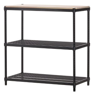 Design Ideas MeshWorks Metal Storage Wood Top Workbench Shelving Unit - 1 of 4