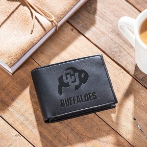 Evergreen NCAA Colorado Buffaloes Black Leather Bifold Wallet Officially Licensed with Gift Box - 1 of 4