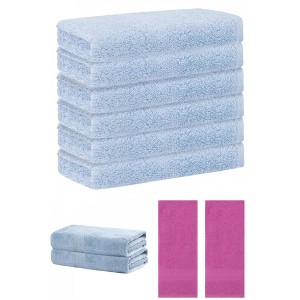 REGALWOVEN Absorbent Solid Bath Hand Face Cloths Cotton Towels 3 Piece Sets - 1 of 4