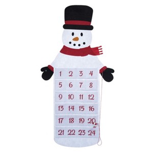 Transpac Fabric 38.58 in. Multicolor Christmas Snowman Calendar - 1 of 3