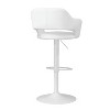 Monarch Specialties Bar Stool Swivel Bar Height Adjustable Metal Pu Leather Look White Contemporary Modern - 2 of 4