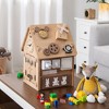 Costway Wooden Busy House Montessori Toy with Sensory Games & Interior Storage Space - 2 of 4