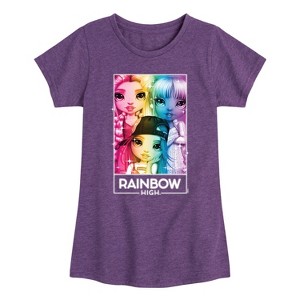 Girls' - Rainbow High - Sparkle Character Box Fitted Short Sleeve Graphic T-Shirt - 1 of 4