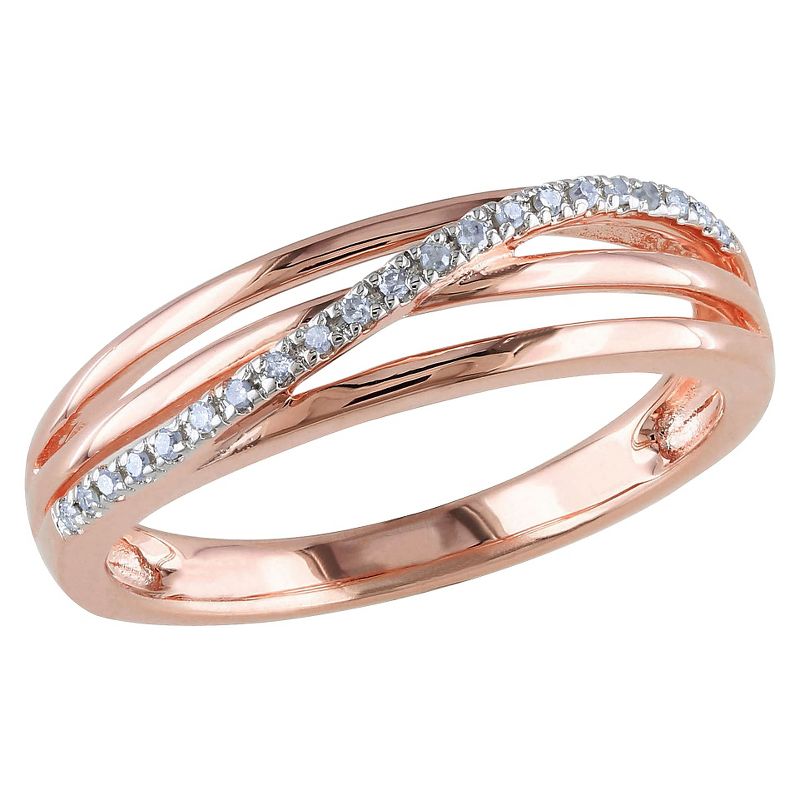 0.06 CT. T.W. Diamond Ring in Pink Rhodium Plated Sterling Silver - I3 - White, 1 of 6