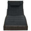 vidaXL Sun Lounger Poly Rattan and Textilene Brown - 3 of 4