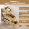3 Tier Pull Out Cabinet Organizer, Heavy-Duty Pull Out Drawer, Slide Out Wood Shelf for Cabinets - 3 of 4