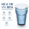 Elle Decor Acrylic Water Tumblers, Set of 4, Unbreakable Drinking Cups, Stackable and Reusable Plastic Drinkware, 14-Ounce - Indigo Blue - 4 of 4