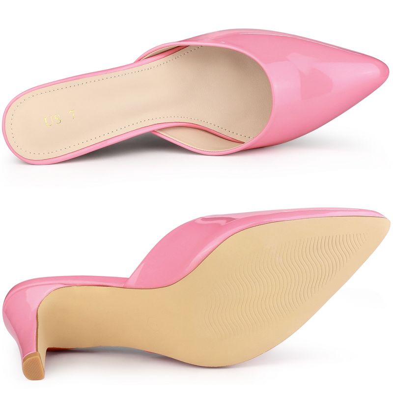 Allegra K Women's Casual Office Pointed Toe Slip-On Stiletto Slide Mules Heels, 4 of 6