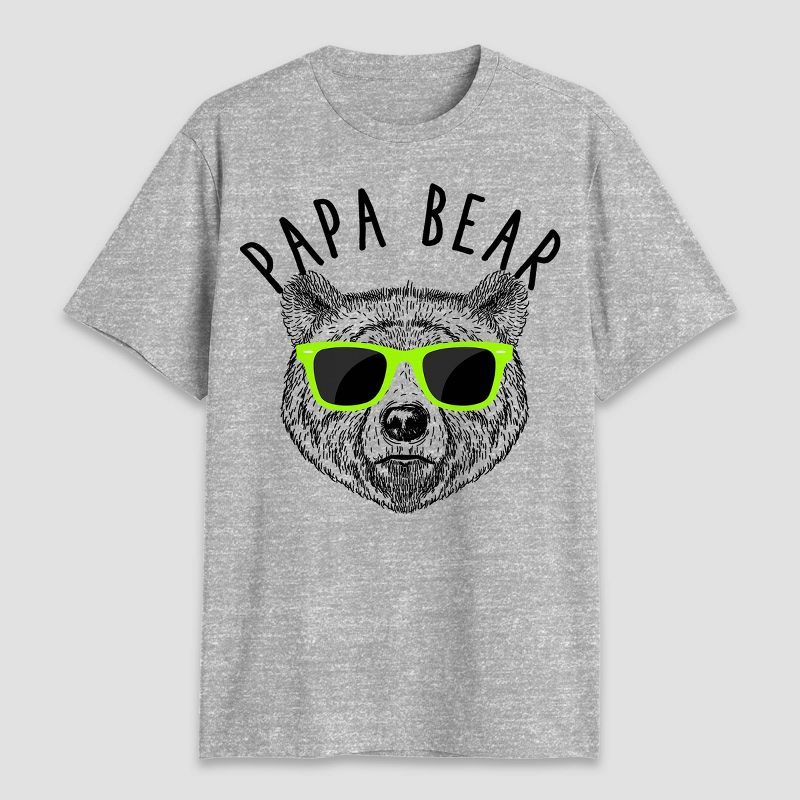 Men&#39;s Papa Bear Short Sleeve T-Shirt - Heathered Gray, 1 of 4