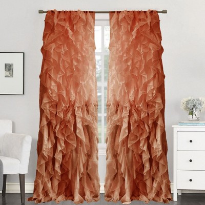 Chic Sheer Voile Vertical Ruffled Tier Window Single Panel Curtain by Sweet Home Collection®