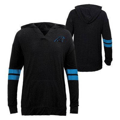 NFL Carolina Panthers Girls' Dark Lightweight Hoodie - L