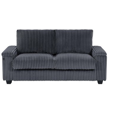NicBex 71 Inch Loveseat Sofa with Storage Armrest Upholstered Corduroy Fabric 2 Seater Couch with Side Pockets for Living Room