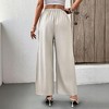 Coolmee Women Casual Wide Leg Pants High Waisted Loose Fit High Slit Business Work Trousers with Pockets - 2 of 4