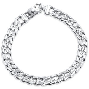 Pompeii3 Braccio Men's 34 Gram Curb Link Solid Silver Bracelet 8.5" - 1 of 4