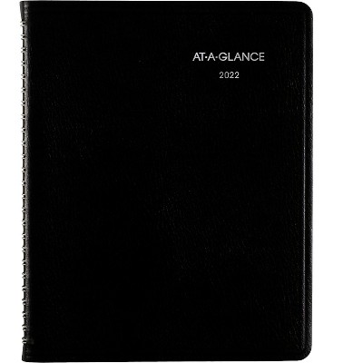 AT-A-GLANCE 2022 7" x 8.75" Planner DayMinder Executive Black G546-00-22