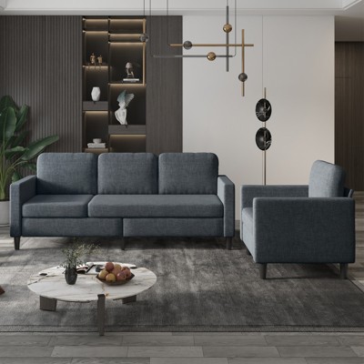 Mjkone Sectional Sofa Couches Set for Living Room 3-Seater Sofa&Single Sofa