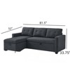 FONTOI Pull-out Sofa Bed, Convertible Sleeper with with Storage Chaise, L-shaped Loveseat Sofa for Living Room Home, Dark Gray, 81.5"*33.75"*52" - 3 of 4