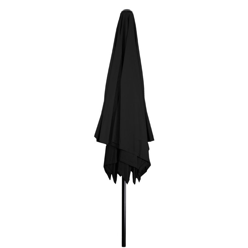 Northlight 8.5ft Outdoor Patio Lotus Umbrella with Hand Crank, Black, 5 of 7