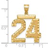 Black Bow Jewelry 14k Yellow Gold, Varsity Collection, Large D/C Pendant Number 24 - 4 of 4