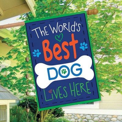 World's Best Dog Double-Sided Patriotic Garden Flag 28" x 40"