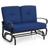 Costway 2-Person Outdoor Swing Glider Chair Bench Loveseat Cushioned Sofa Blue/Beige/Grey/Navy - 4 of 4