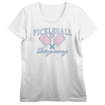 Pickleball Est. 1976 "Swing Away" Women's White Short Sleeve Tee