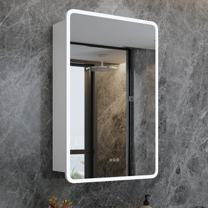 Aura LED Medicine Cabinet with Mirror, Recessed/Wall Mount Bathroom Cabinet, Dimmable, 3 Mode Light, Anti-Fog, Memory Function, Silver - 1 of 4