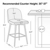 Dyonery Counter Height Bar Stools Set of 2/3,26" Height Upholstered Swivel Bar Stools with Back and with Footrest,Bar Stools for Kitchen Stool Chairs - 2 of 4