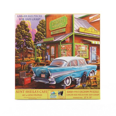 SUNSOUT Aunt Sheila's Cafe 1000 Piece Jigsaw Puzzle - Geno Peoples Art 27x35 Inches