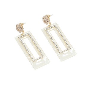 SOHI Women's Silver Geometric Drop Earrings - 1 of 3