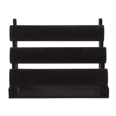 Juvale Velvet Jewelry Display Stand Holder for Bracelets & Bangles, Black, 3 Tier, 12 x 9 x 7 Inches