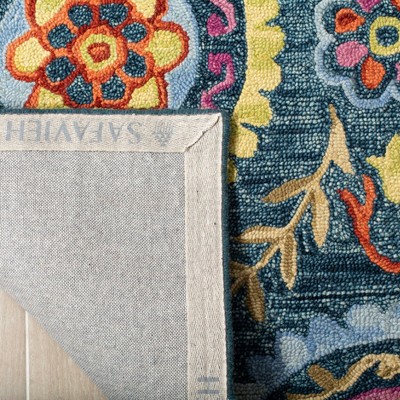 Hand-Knotted Vibrant Medallion 6' Square Wool Area Rug