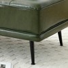 MOEPISY 55Inch Width Modern End of Bed Bench, Green Faux Leather Upholstered With Side Table, 360-degree Swivel Tray Couch - 3 of 4