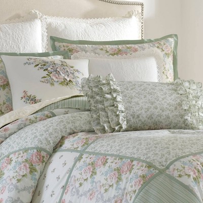 King White Cotton Reversible Comforter Set with Frills