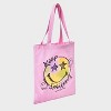 Girls' SmileyWorld Tote Bag - Pink: Cotton Shoulder Strap, Smiley Face Pattern, Lightweight Woven Handbag - 2 of 4