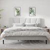 Dexmalle Linen Fabric  Bed Frame with Geometric Upholstered Headboard - 3 of 4
