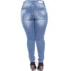 Women's Plus Size Paint Effect Light Blue Denim - White Mark - 2 of 2