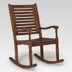 Bamberg Transitional Acacia Wood Outdoor Rocking Chair - Saracina Home - 1 of 4